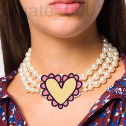 Anhänger Halsketten Designer Mehrschichtige Perlenkette Strass Orbit Schlüsselbein Barock Choker für Frauen Mädchen Geschenk Party 4P3C