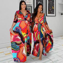 Ethnic Clothing Muslim Fashion African Chiffon Dresses For Women 2023 Novelty Print Maxi Femme Robe Long Sleeve Nigerian Clothes