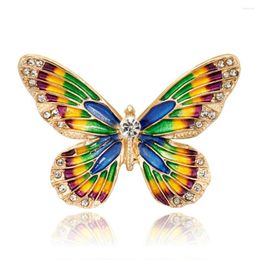 Brooches TULX Colourful Butterfly Metal Crystal Rhinestones Insect Brooch Pins Banquet Wedding Bouquet Hijab Scarf Pin