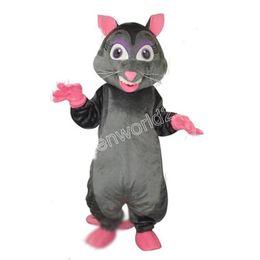 Professional Cartoon Grey Cat Mascot Costume Simulation Cartoon Character Outfits Suit Adults Outfit Christmas Carnival Fancy Dress for Men Women