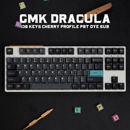 GMK Dracula Large Set Cherry Profile PBT Keycap DYE-SUB English Custom Keycaps For Mechanical Keyboard Gaming Black 61/64/68/75