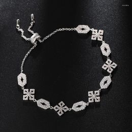 Charm Bracelets Luxury Gothic Bracelet For Women Flowers Pattern Fairy Retro Design Accessories Zircon Unique Aesthetic Model Fashion