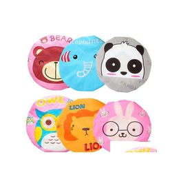 Shower Caps Cartoon Animal Baby Cap Kids Hair Pvc Reusable Bonnet Sauna Bathroom Products Waterproof For Women Drop Dhgqc