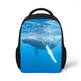 Backpack Light School Bag Cool Whale Humpback Design Girls Boys Book Kids Daypack Durable Weight Eco-friendly