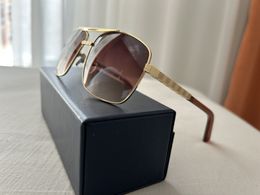 Moda de luxo clássico 0259 óculos de sol para homens armação quadrada dourada UV400 designer unissex estilo vintage atitude óculos de proteção óculos com caixa