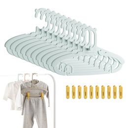 Hangers Racks Adjustable Kids Clothes Hanger Racks Portable Display Hangers Plastic Children Coats Hanger Baby Clothing Organiser 10PCS 230316