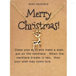 Pendant Necklaces Halloween Christmas Santa Crutch Boots Tree Reindeer Snowflake Card Necklace For Women Jewelry