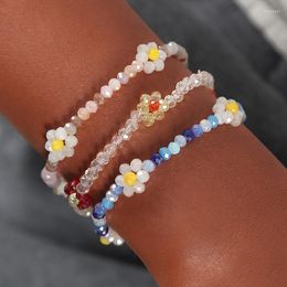 Strand 2023 Simple Flower Bracelet Female Bohemian Beaded Three Packs High Sense Light Luxury Fashion Jewellery Gift Trend