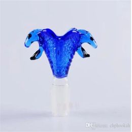 Smoking Pipes Double Dinosaur Head Bubble Bongs Oil Burner Pipes Water Pipes Glass Pipe Oil Rigs
