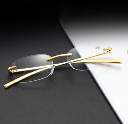 Sunglasses Women Men Rectangle Rimless Al-mg Ultralight Bifocal Reading Glasses 0.75 1 1.25 1.5 1.75 2 2.25 2.5 2.75 3 To 4Sunglasses
