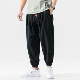 Men's Pants Cotton Casual Harem Pants Men Joggers Man Summer Trousers Male Chinese Style Baggy Pants Harajuku Clothe Men Drop 230316