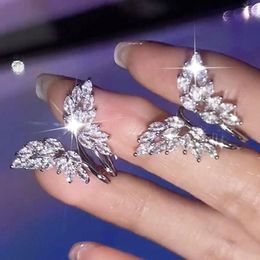 Stud Earrings Exquisite Pave Shine Zircon Angel Non Pierced Ear Clip Luxury Personalized Trendy Charm Delicate Jewelry Sted