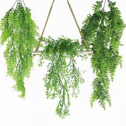 Decorative Flowers 1Pcs Fake Hanging Plants Artificial Vines Wall Green Leaves Ivy For Home Garden Pot Decor Wedding Party Arch Leaf Branch