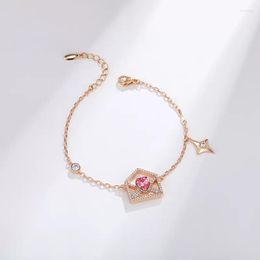 Charm Bracelets Trending Jewelry 2023 Envelope Designer Bracelet With Austrian Crystal Fashion Party Jewelery For Women Bijoux Girls Gift