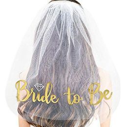 4 Colours Bridal Veils Simple Elegant Tulle Bachelorette Party Supplies Wedding Veils Two Layer With Comb Gilded Bridal Veil for Bride for Mar