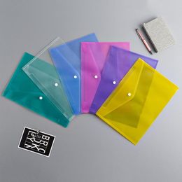 A4 Document File Bags with Snap Button transparent Filing Envelopes Plastic files paper Folders SN4109