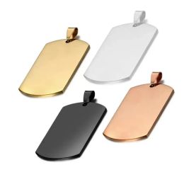 28x50mm Stainless Steel Military Army ID Stainless Steel Name Blank Dog Tags Pendant Rectangle Jewellery FY3831 0316