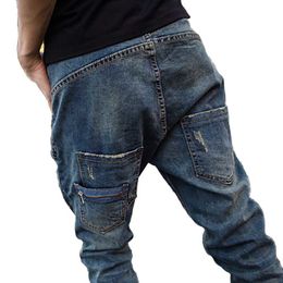 Men's Jeans Japanese Retro Washed Old Jeans Pants Men Vintage Loose Hip Hop Harem Pants Large Size Skinny Feet Slim Trousers Men Clothes 230316