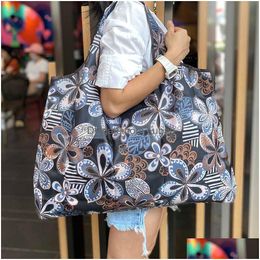 Shopping Bags Shop Reusable Grocery Foldable Large Highquality Durable Portable Handbags Travel Storage Tote Bag T221022 Drop Delive Dhbq6