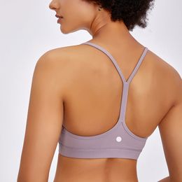 L005 Solid Colour Buttery-Soft Yoga Bras Flow Y-Back Sports Bra Female Lingerie with Removable Cups Sexy Tops