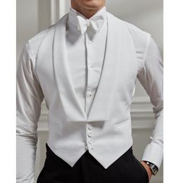 Mens Vests Summer White Mens Vest For Wedding Evening Prom Occasion Custom Made Single Breasted Male Waistcoat Formal Perfomance 230313
