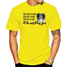 Men's T Shirts Shirt 2023 Redwt Border Collie Puppy Dog Every Snack You Make I'Ll Be Watching Homme Plus Size Tee