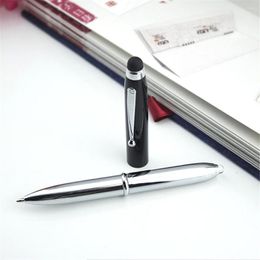 3-in-1 Stylus Tablet Pen Stainless Steel For Touchscreen W/ Ballpoint & LED