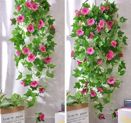 Simulation of winter jasmine living room wall hanging false flower decoration indoor hanging flower hanging wall block hanging basket flower vine