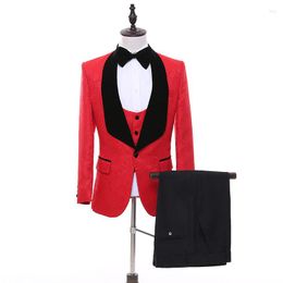 Men's Suits Suit Men's Casual Fashion Red Business Slim Korean Groom Wedding Dress Banquet Clothing