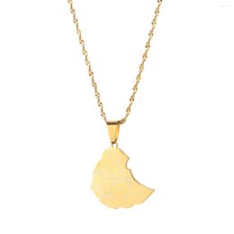 Pendant Necklaces Ethiopia Map Cities For Women Men Gold Colour Ethiopian Jewellery Gift