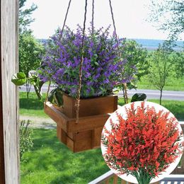 Decorative Flowers Artificial Flocking Plastic Lavender Bunch Fake Plants Home Garden Wedding Reins Bouquet Indoor Pography Outdoor