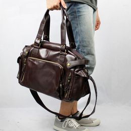Duffel Bags 2023 Leather Men's Travel Casual Shoulder Bag Brand Men Messenger Large Capacity Handbag Man Duffle Totes