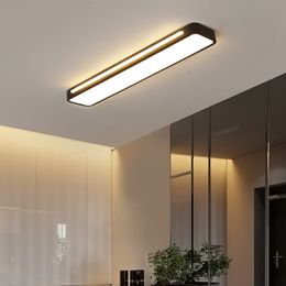 Modern Aisle Ceiling lights Chandelier Cloakroom Bedroom Living Room Balcony Corridor Led Light For Ceiling Decor Long Square Black White Lamps