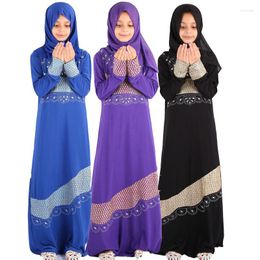 Ethnic Clothing Kalenmos Muslim Girls Diamond Long Hijab Abaya Dress Burqa Khimar Jilbab Islamic Kaftan Arab Prayer Maxi Dresses Robe Gown