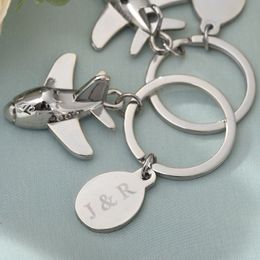 4PCS Personalised Aeroplane Keychain Wedding Favours Travel Theme Party Keepsale Anniversary Birthday Gift Event Giveaways Ideas