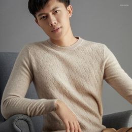 Men's Sweaters Cashmere Wool Sweater For Men 2023 Autumn Winter Crew Neck 7 Gauge Pullover Knitted