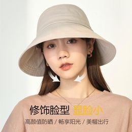 Wide Brim Hats Korean Summer Sun Beach Bucket Hat Fashion Girl Outdoor Travel Fisherman Cap Casual Protection Bob Panama HatWide