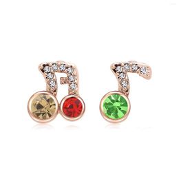 Stud Earrings ER-00075 Austrian Crystal Gold Plated Musical Note For Women Trending Products 2023 Valentine's Day Gifts