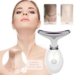 Face Care Devices Neck Face Beauty Massage Device LED Pon Therapy Anti Wrinkle Reduce Double Chin Skin Tighten Lifting Machine 230314