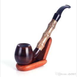 Smoking Pipes New ideas, manual grinding, solid wood filter pipes, wood grain, flat mouth filter, long