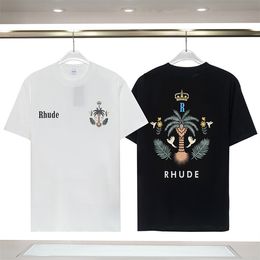 Mens Letter Print T Shirt luxury Black Fashion Designer Summer High Quality Top Short Sleeve Rhude tshirts Size S-XXXL