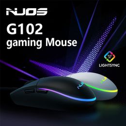 G102 Upgraded Version 6 Buttons LED Backlit Gamer Office Business Gaming Wired Mouse Devices for PC Computer Laptop Accessories