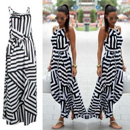 Casual Dresses Summer Maxi Long Dress Fashion Women Sexy Boho Striped Sleeveless Beach Style Strap Sundress Vestidos For Female Bigsweety 230316