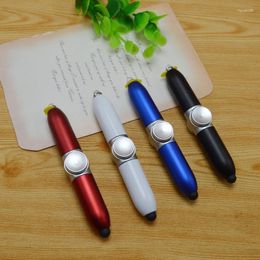 Creative Decompression Pen Multifunction Fingertip Gyro Ballpoint LED Luminous Stylus