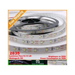 Led Strips 2835 Smd Strip Light Cool White Warm Colours 5M Flexible 16Ft 60Led/M 5M/Lot Waterproof Super Bright 12V Drop Delivery Lig Dhlxl