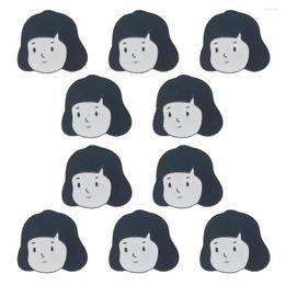 Brooches 10pcs Little Girl Head Brooch Manga Enamel Pin Jeans Coat Shawl Lapel Pins Backpack Badges Jewellery Decoration Gifts For Friends