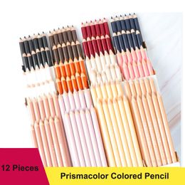 Pencils 12PCS Prismacolor Colored Pencil Black White Skin Colors Professional Highlight Sketch Pencils Graphite Artist Drawing Blending 230314