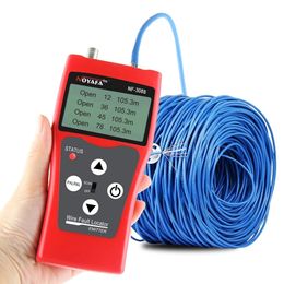 NF-308S New Cable Tester Cheque Wiring RJ45 RJ11 BNC Network Measure LAN Length Test Wire Fault Locator Tracker
