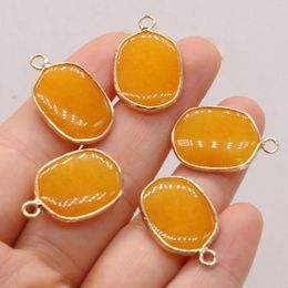 Pendant Necklaces Natural Synthetic Beeswax Oval Shape Gilt Edge Pendants Charms For Necklace Earrings Jewellery Making Women Gift Size