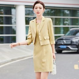 Women's Suits Blazers Women Dresss Suits with Jackets Coat and Dress Professional Business Work Wear Suits Ladies Office OL Styles Blazers Set 230316